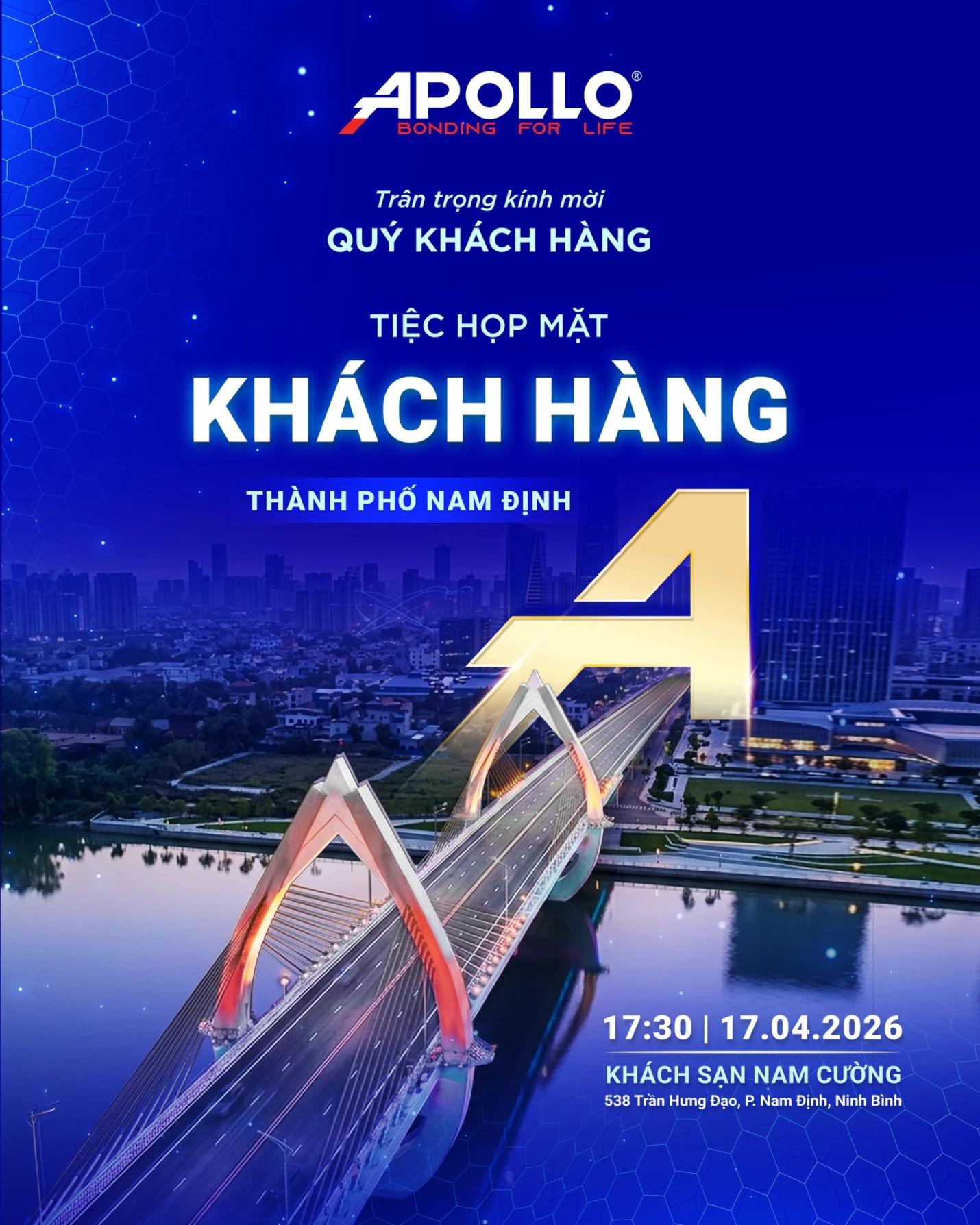 Thư mời tiệc họp mặt Khách hàng của Apollo tại khu vực TP. Nam Định